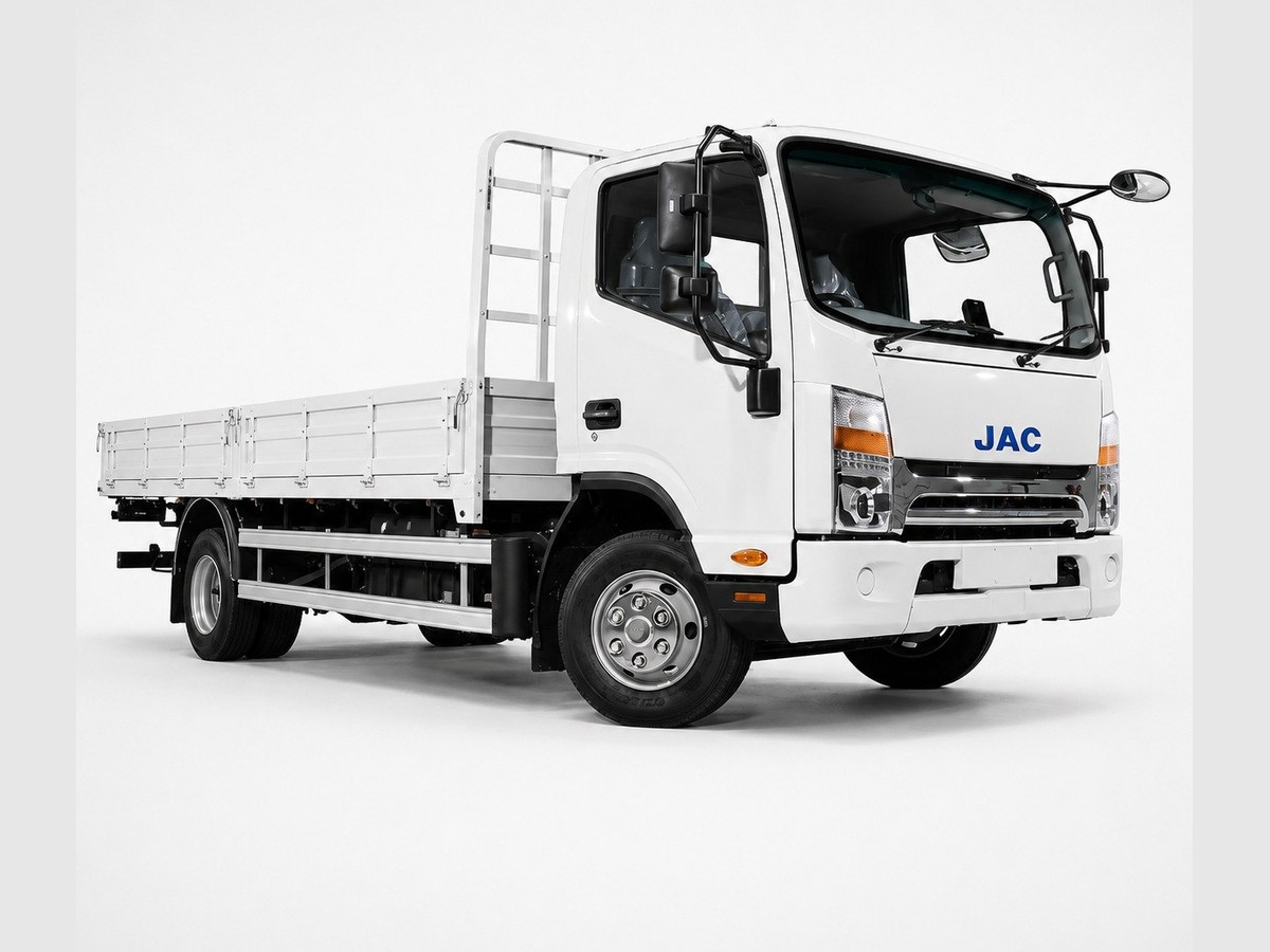 JAC N75 / N90 — JAC electric light truck, 7.5–9 tonne electric truck with 106.95 kWh battery, 230 km range and 18 ft body.