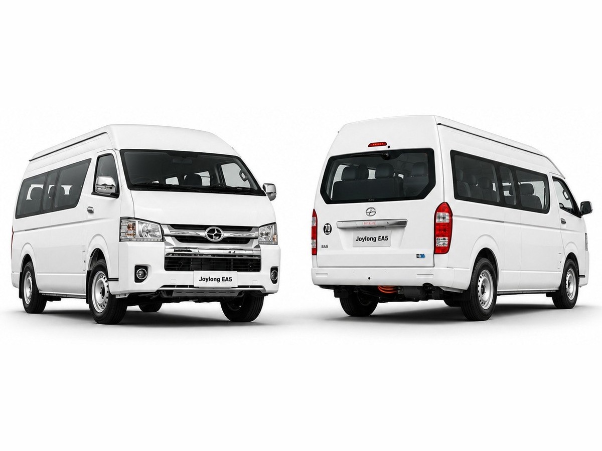 Joylong EA5 III — Joylong electric passenger van, 13+1 seater electric passenger van — 335 km WLTP range, 86.1 kWh battery, 120 kW / 382 Nm.