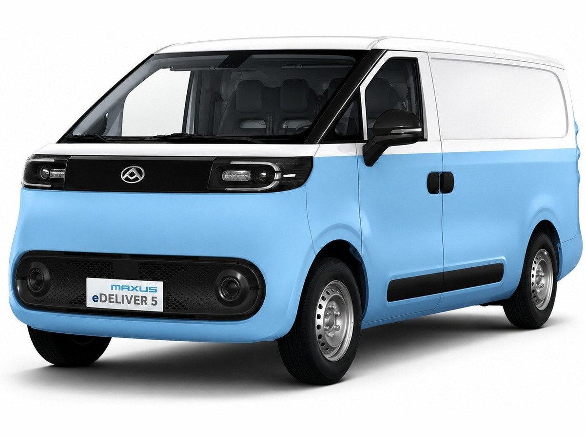 Maxus eDeliver 5 — Maxus electric commercial van, Commercial delivery van — up to 489 km WLTP city range, 64 kWh battery, 120 kW / 240 Nm.