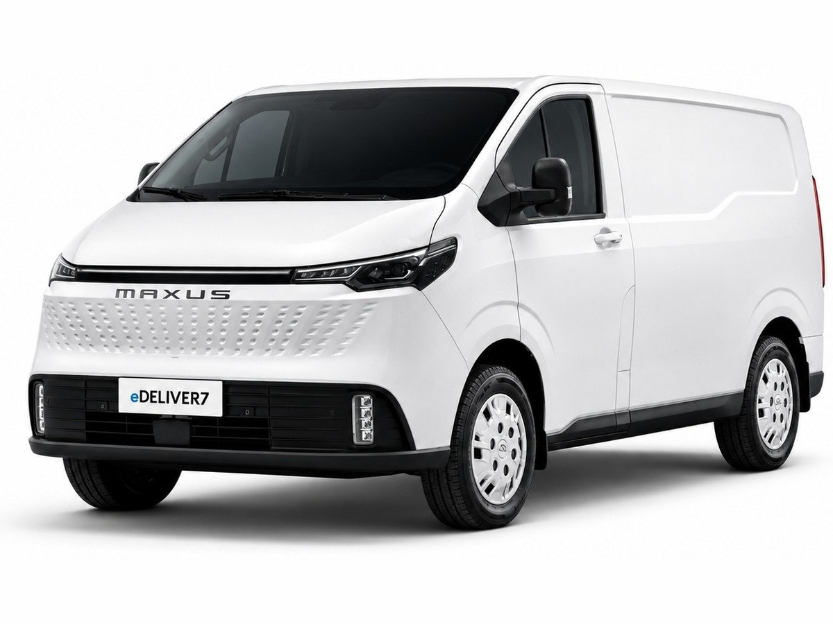Maxus eDeliver 7 — Maxus electric commercial van, Commercial delivery van — 485 km range, 77 kWh battery, 150 kW / 330 Nm.